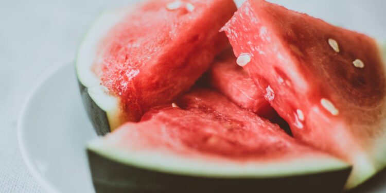 sliced watermelon on plate