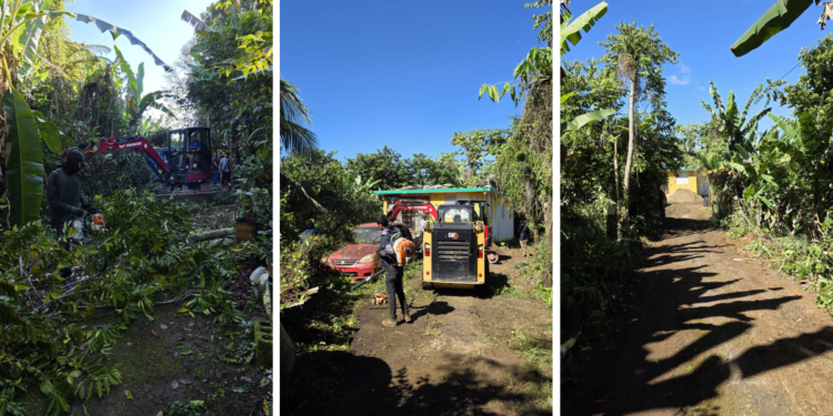 Antes y después de las labores realizadas en Ciales.