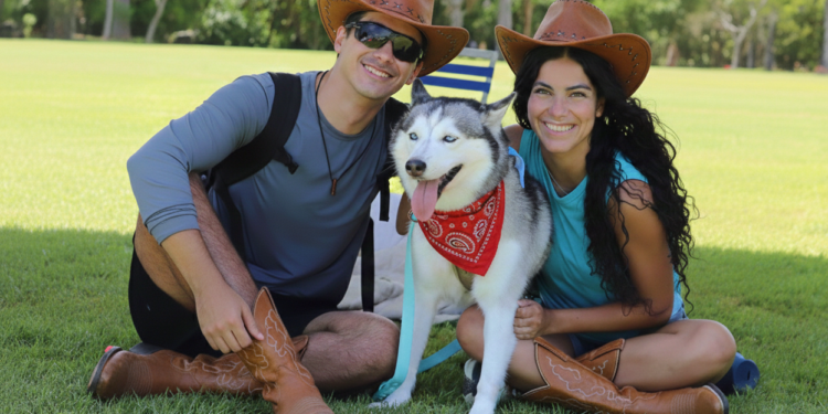 Divertida fiesta vaquera para los perritos y toda su familia